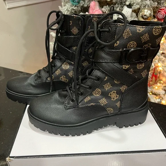 Guess Orana Combat Boots Size 9.5M 🤎❤️‍🔥NIB FROM MACY’s SIZE 8.5 - Picture 8 of 11